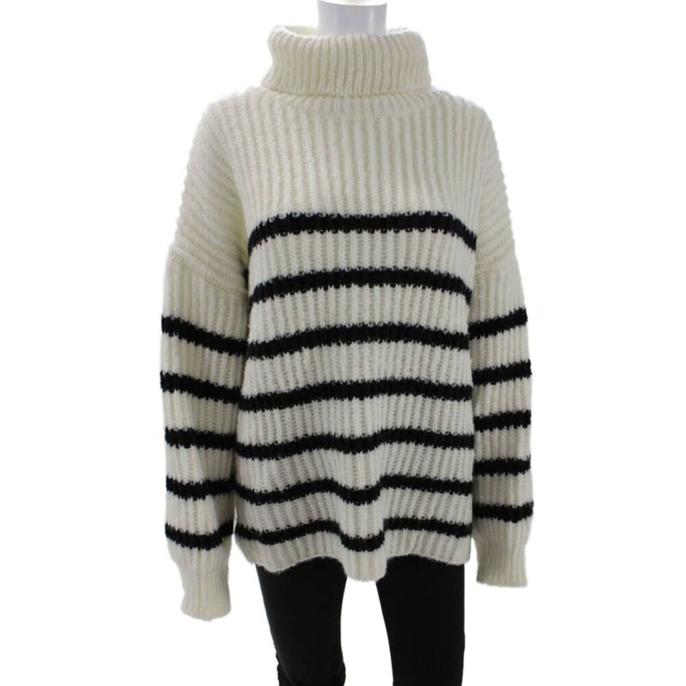 Line & Dot Womens Ariel Sweater - White/Black Size M